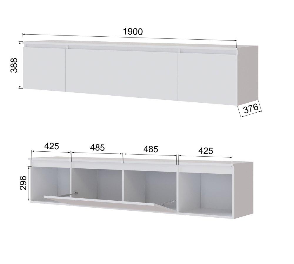 Гостиная Мэнкс Тумба ТВ МГТ-2 навесная