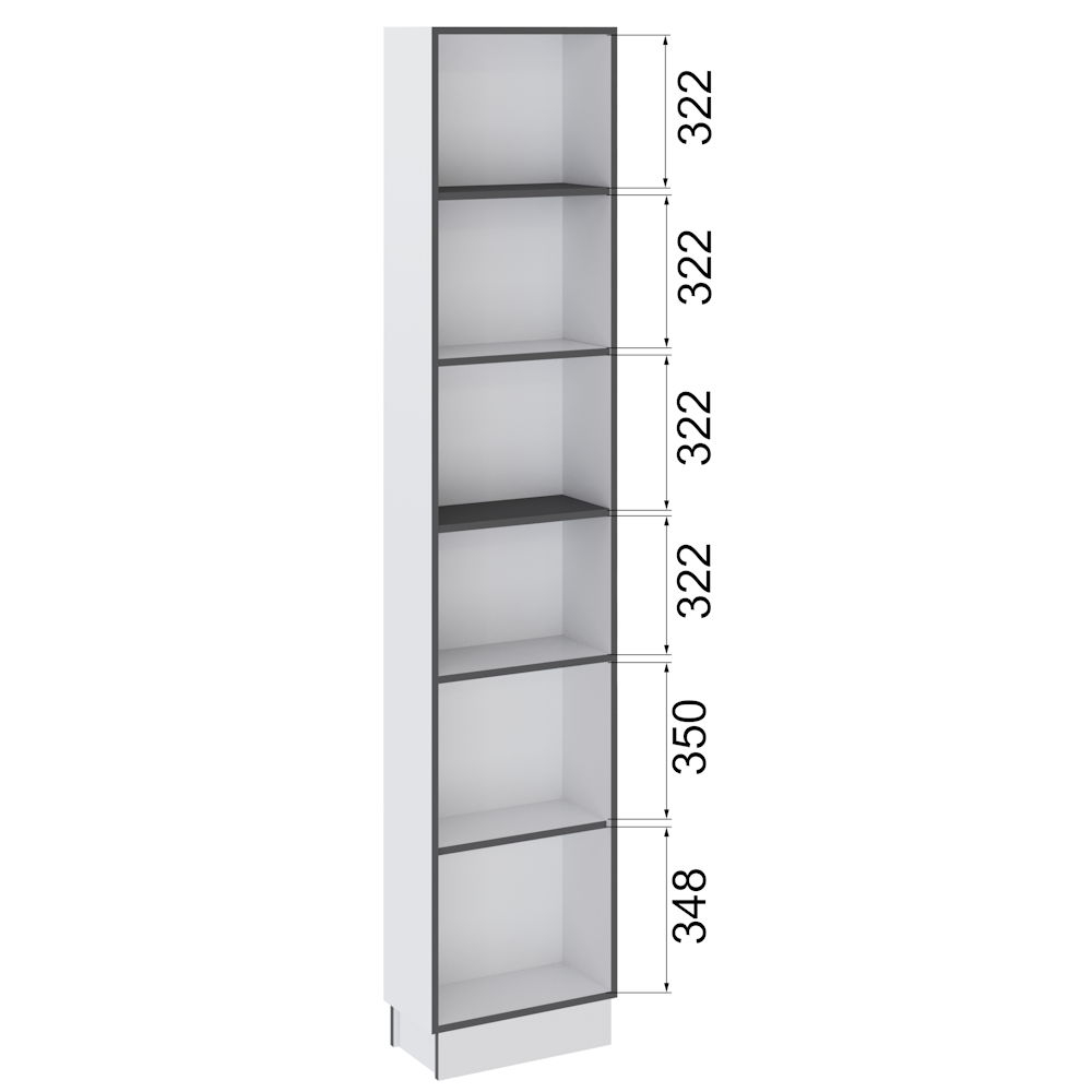 Тэбби Шкаф торцевой белый /серый графит