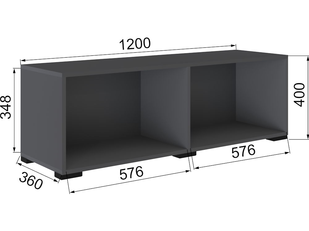 Тэбби Тумба открытая серый графит