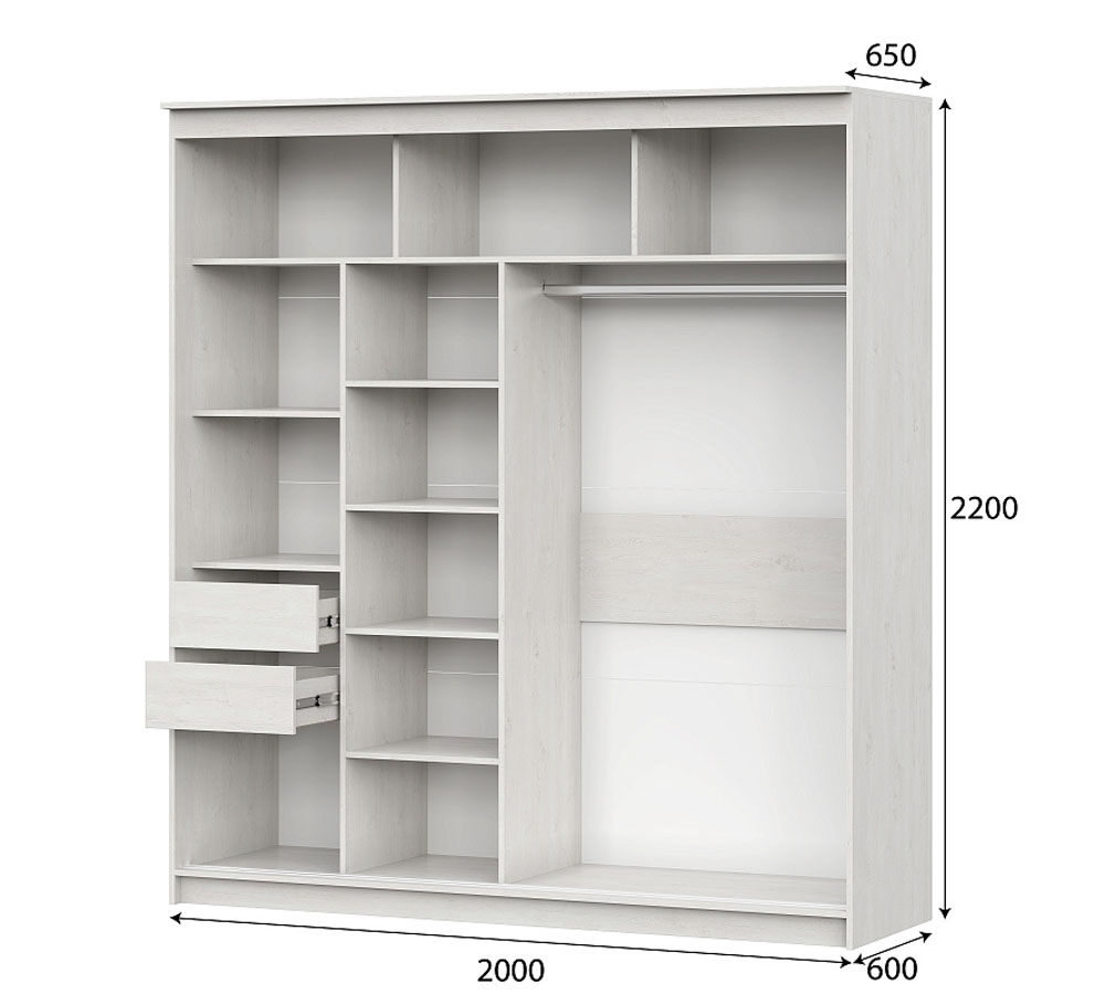 Шкаф-купе №25 (2,0 м) Грей