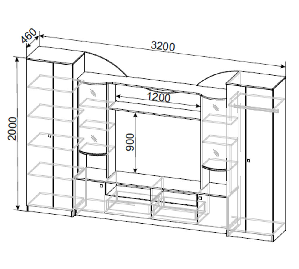 Мебель для гостиной "МГС 8"