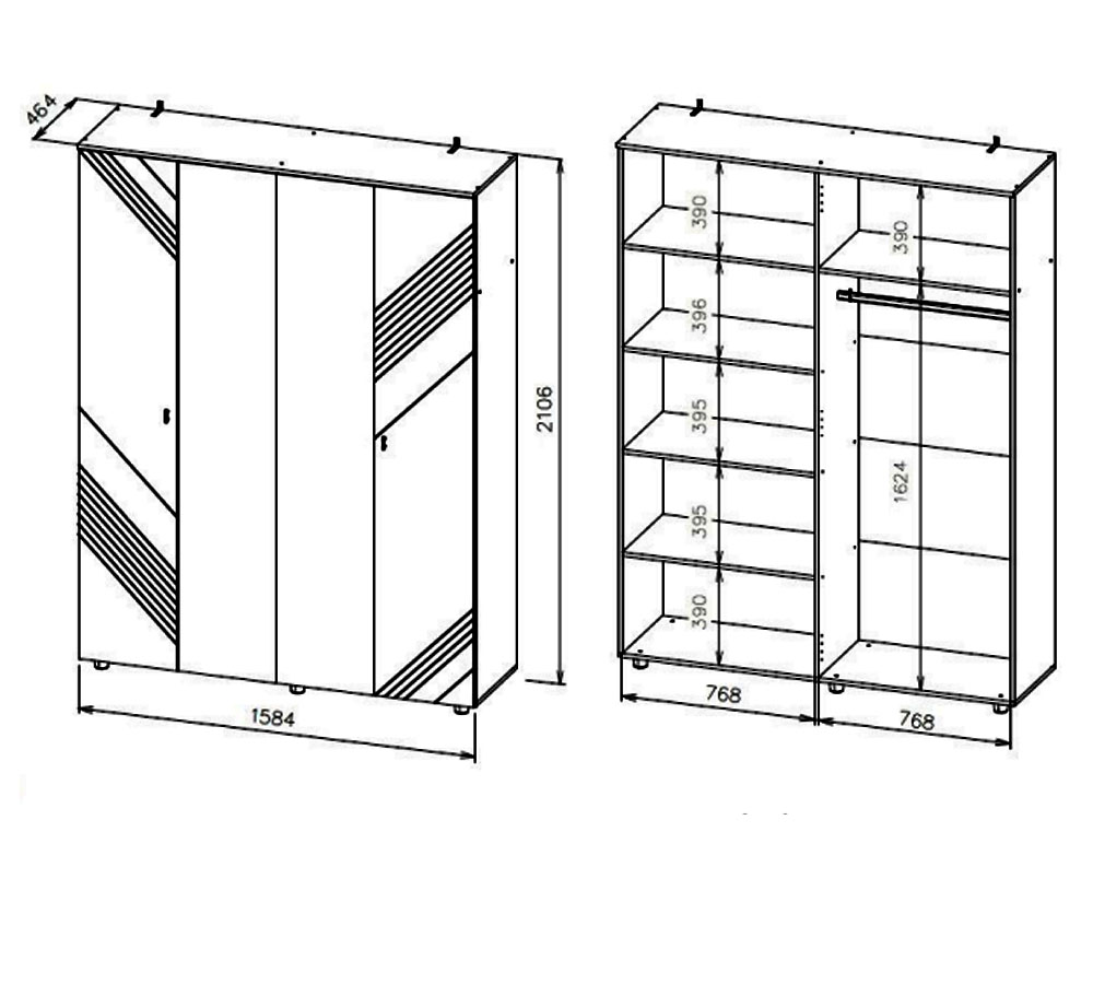 Модульная система "Байкал" Шкаф четырехстворчатый