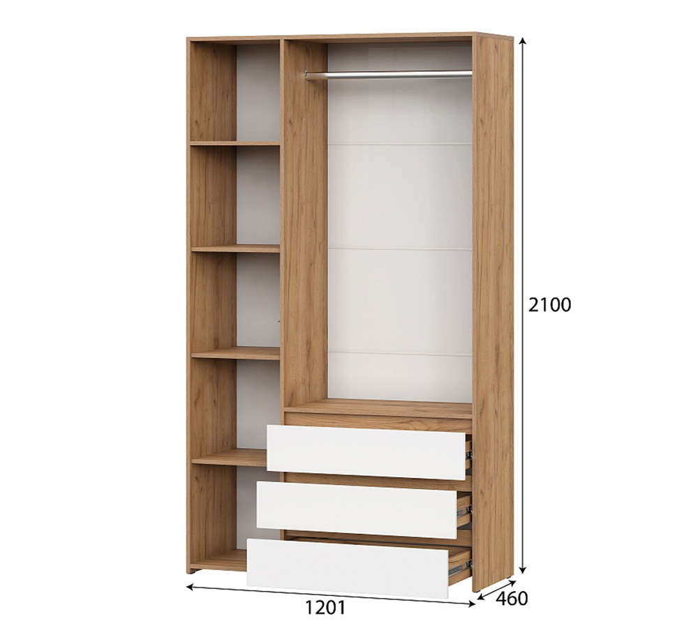 Модульная система "Некст 1" Шкаф комбинированный трехстворчатый