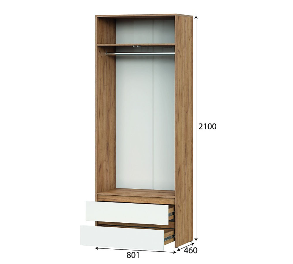 Модульная система "Некст 1" Шкаф двухстворчатый с ящиками