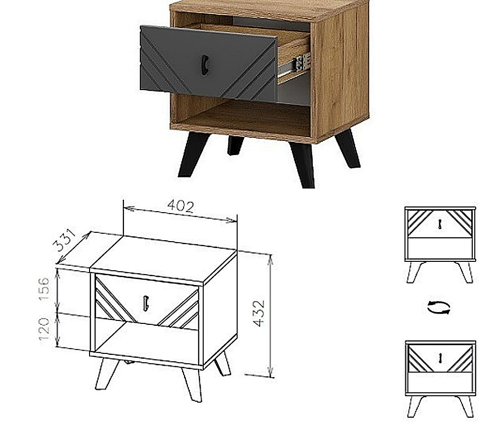 Модульная система "Байкал" Тумба прикроватная