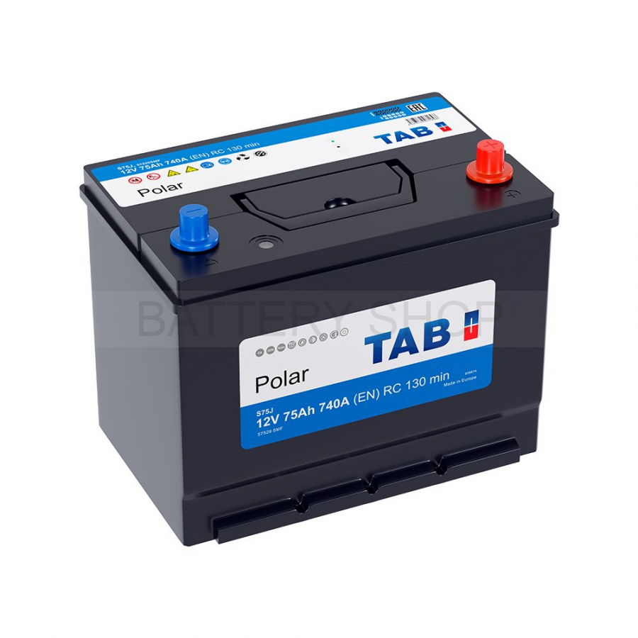 TAB POLAR JIS 75Ah 740А обрат. пол. D26L