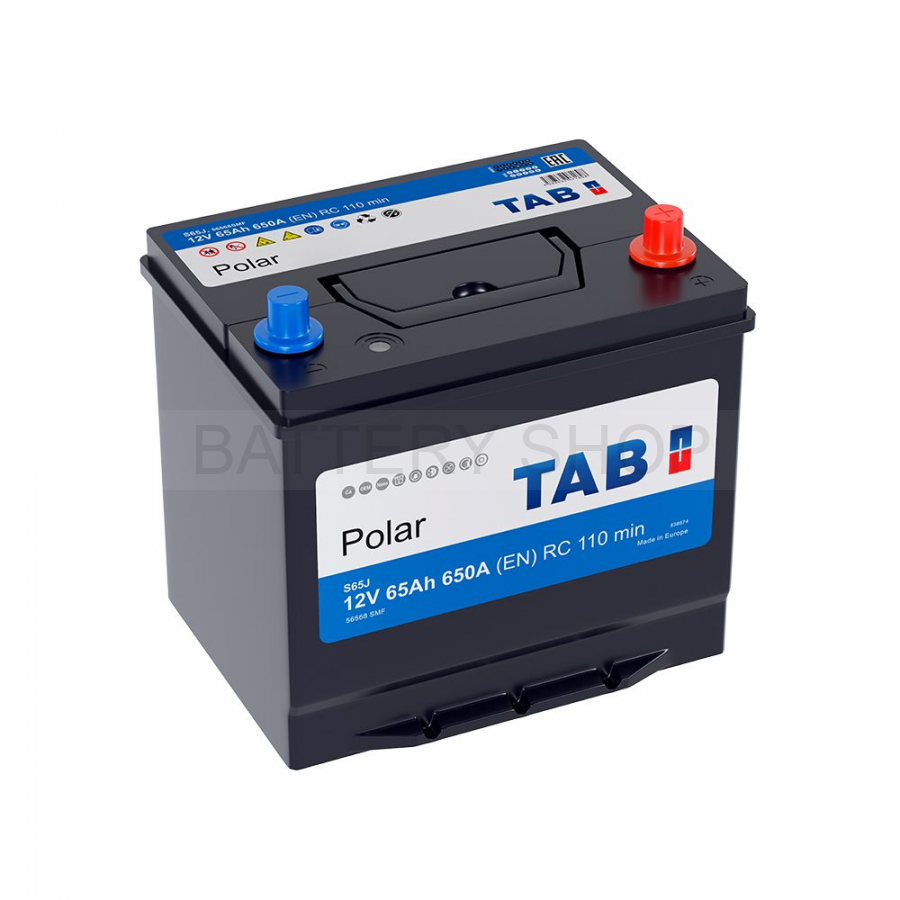 TAB POLAR JIS 65Ah 650А обрат. пол. D23L
