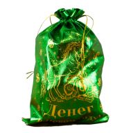Мешок из парчи зеленый Денег в новом году 300 грамм