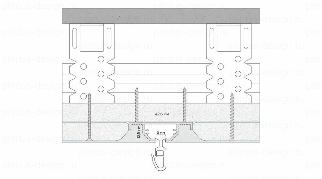 ОК 40 - скрытый карниз, гардина FerGipps