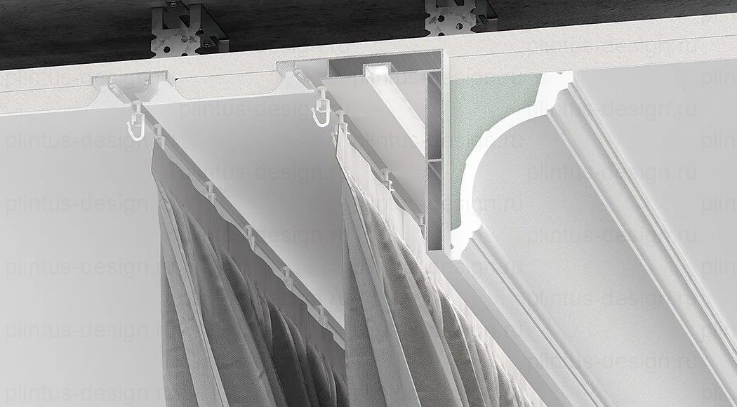 ОК 100 - скрытый карниз, гардина FerGipps