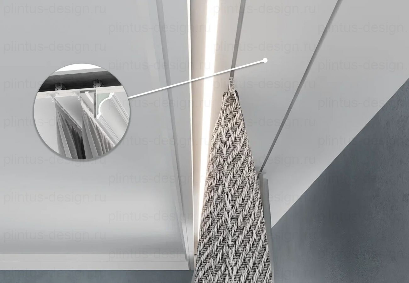 ОК 100 - скрытый карниз, гардина FerGipps