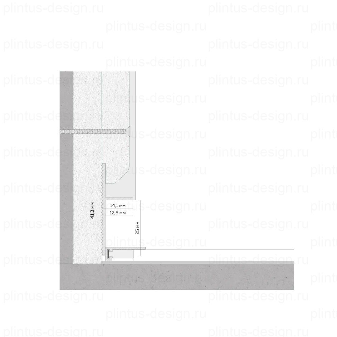 УП 40 - теневой плинтус FerGipps