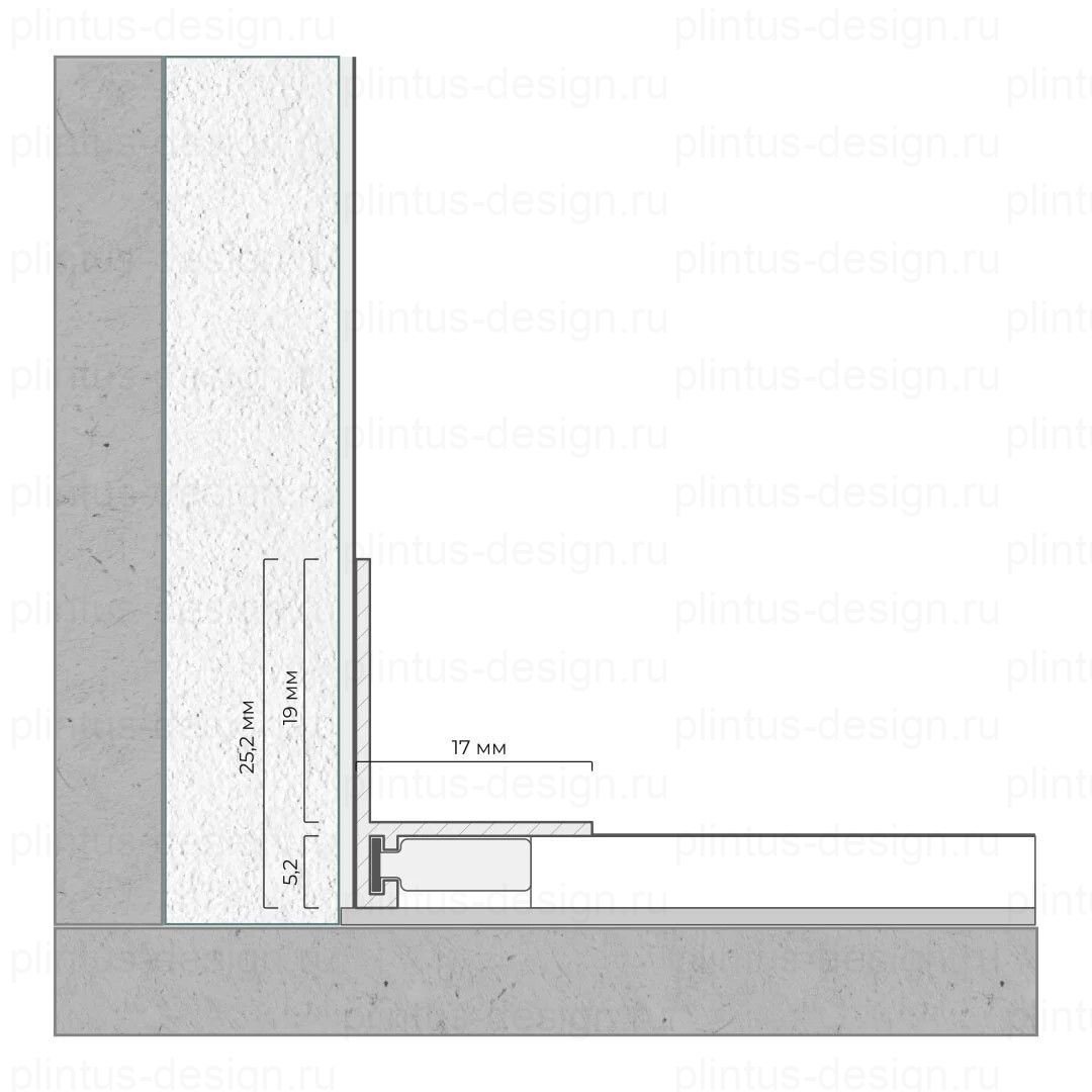 ЛП 20 - теневой плинтус FerGipps