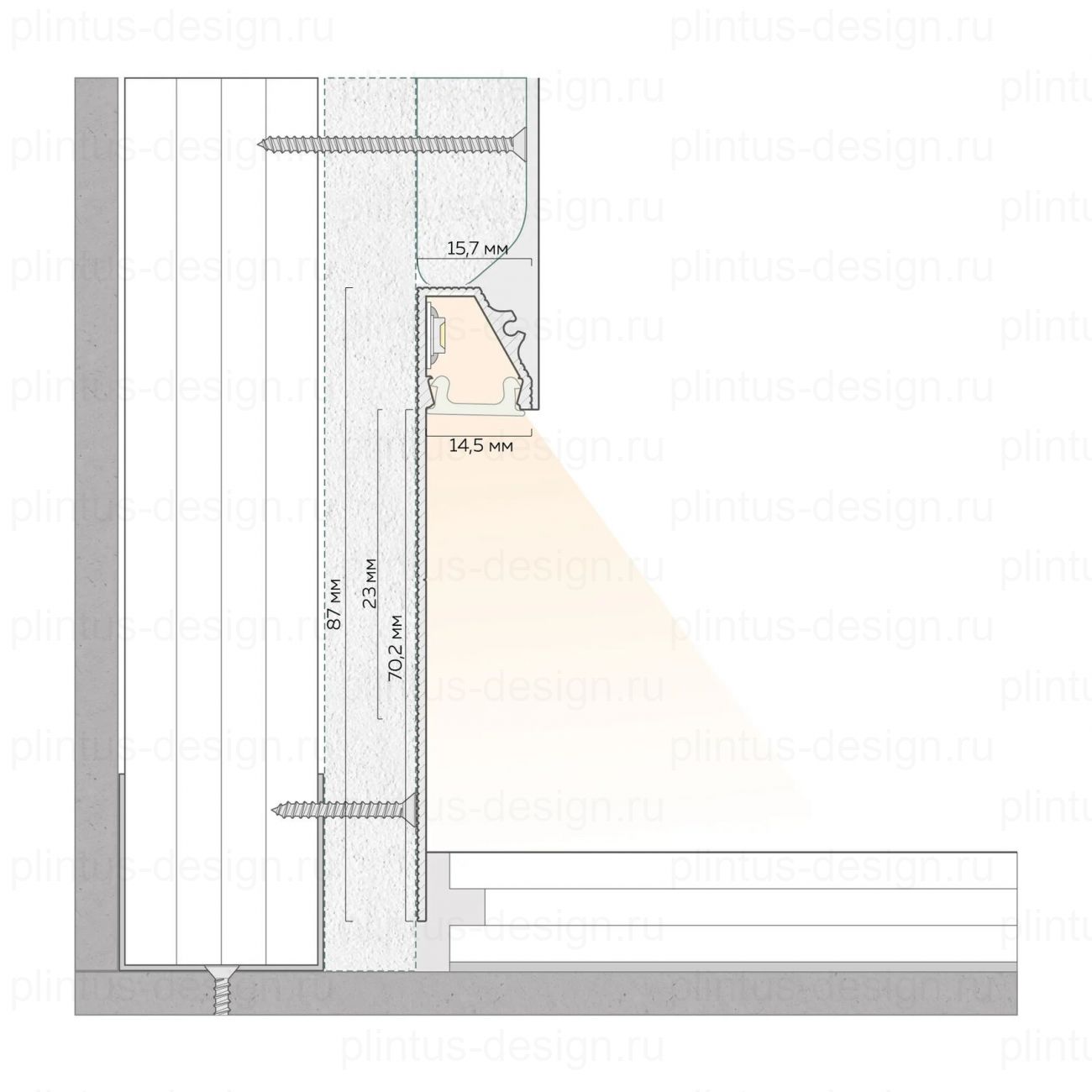 ПП 90 теневой плинтус FerGipps