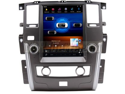 Магнитола Tesla для Nissan Patrol Y62 2010-2022, рамка серебро, 360 панорамный обзор, ZhiFang (TZG1222-1-360)