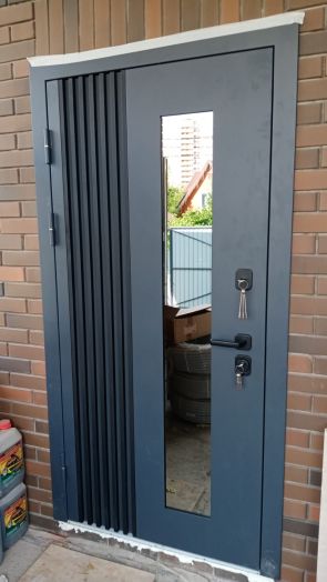 Входная дверь Termo-door Фортис - Слоновая кость, белый короб с терморазрывом и стеклопакетом