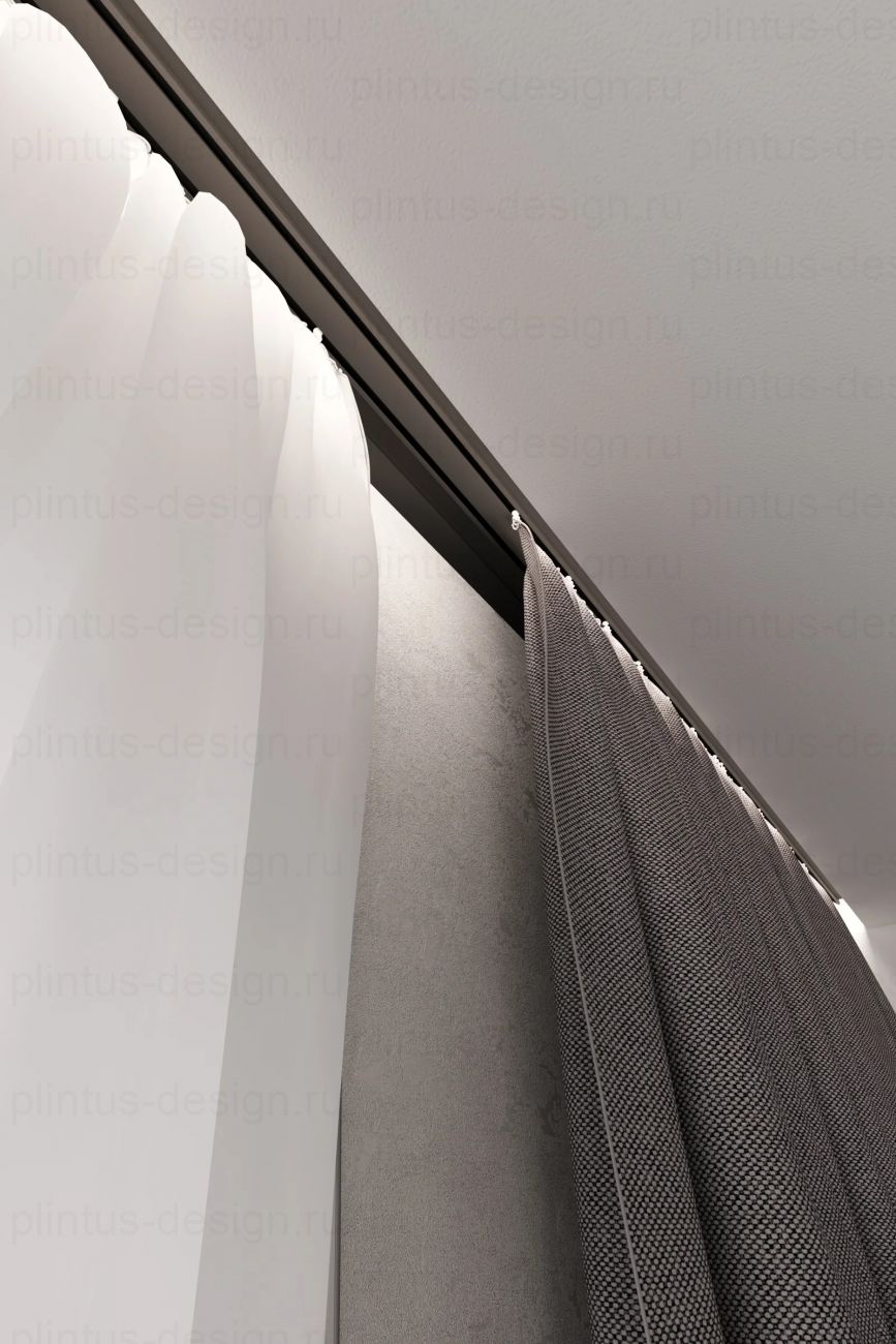 М 02 с примыканием - скрытый карниз, гардина FerGipps