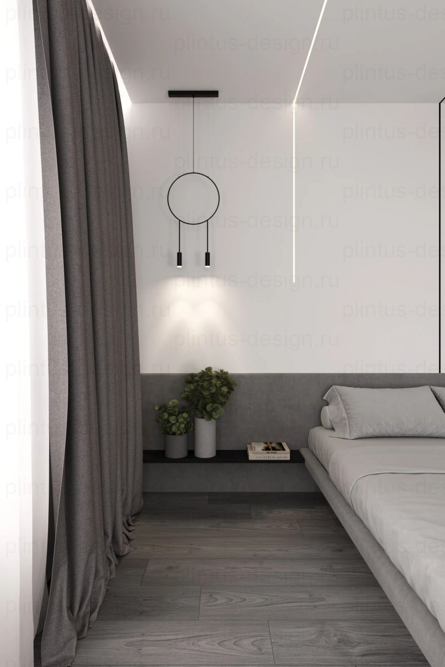 М 02 с примыканием - скрытый карниз, гардина FerGipps