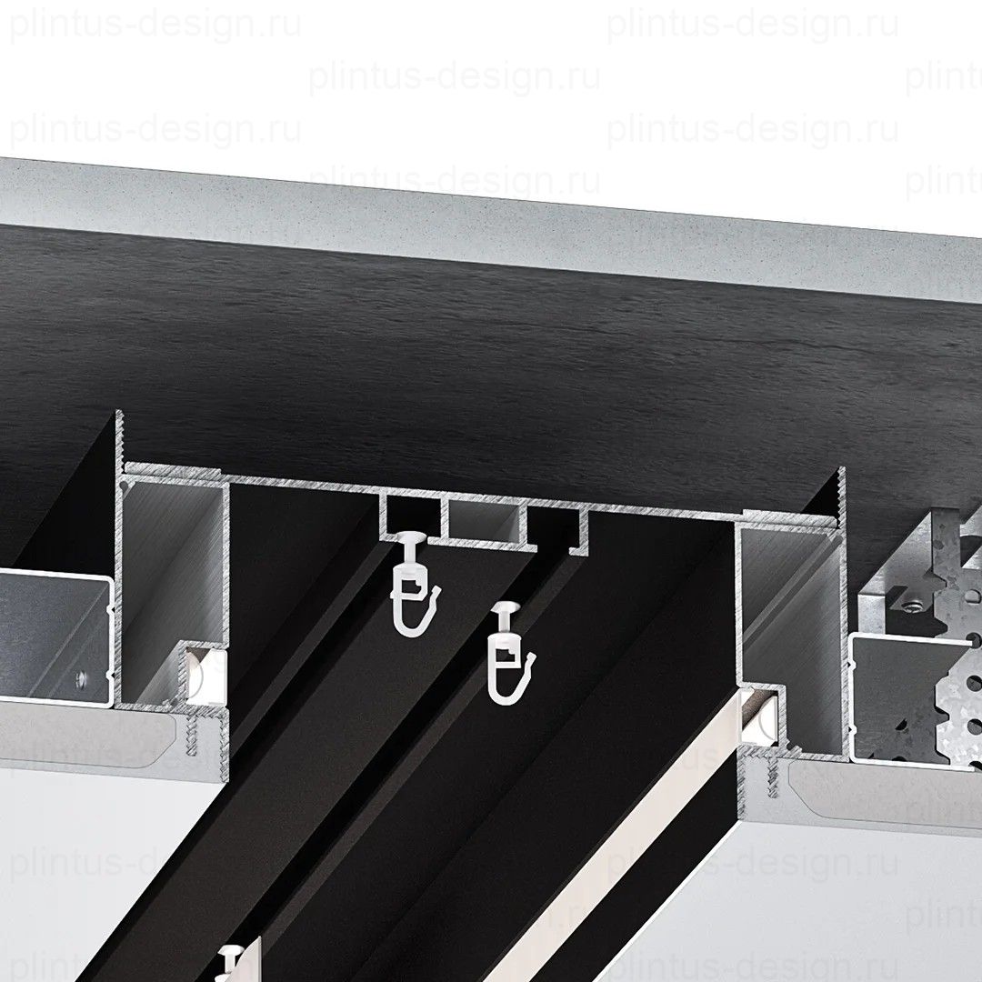 М 02 с отступом - скрытый карниз, гардина FerGipps