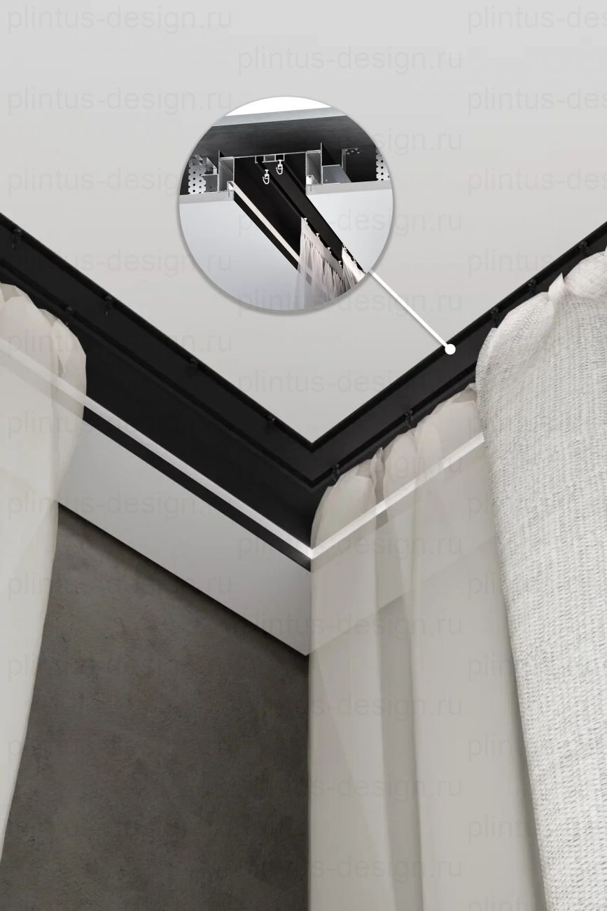 М 02 с отступом - скрытый карниз, гардина FerGipps