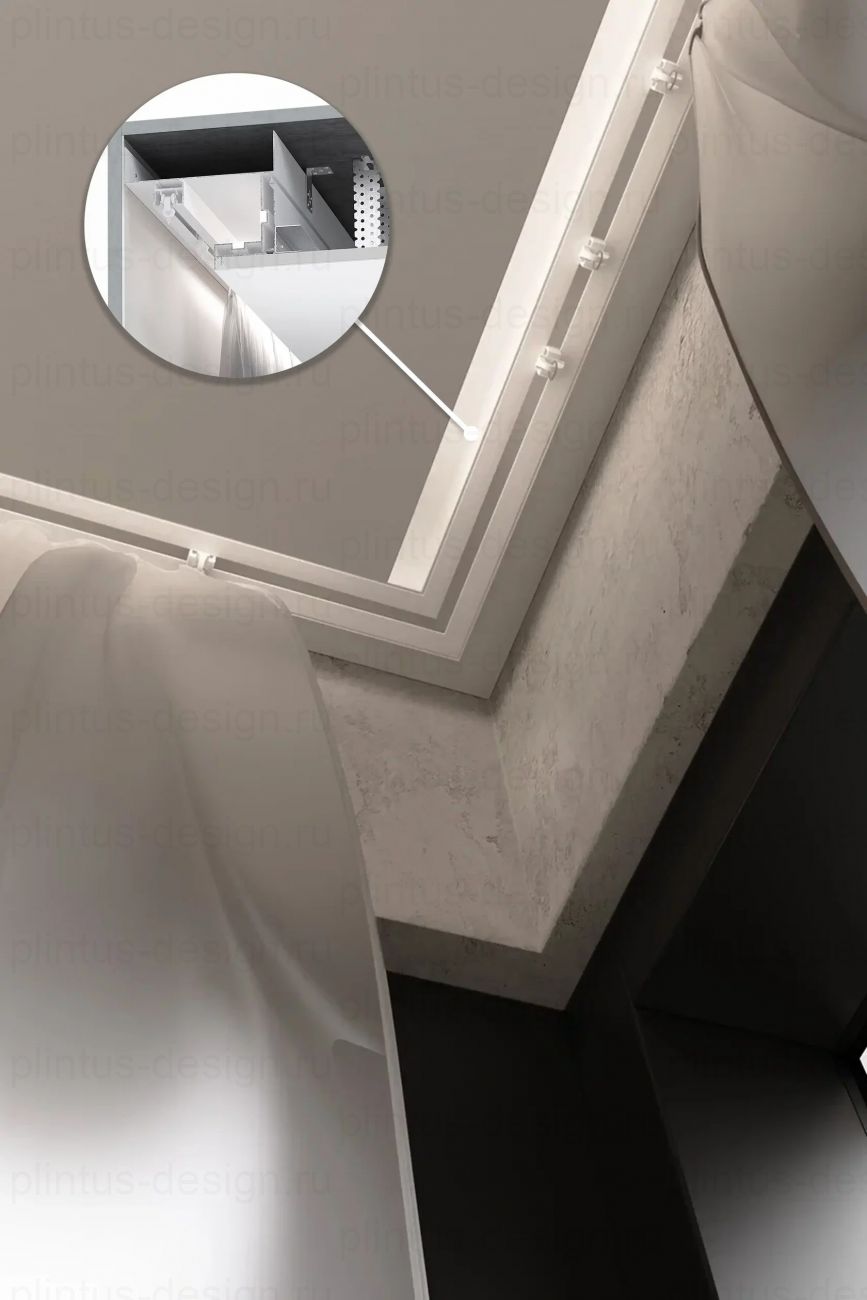 Ниша для штор из БК 100 с уголком FerGipps