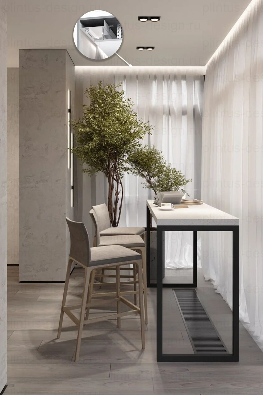 Ниша для штор из БК 100 с уголком FerGipps