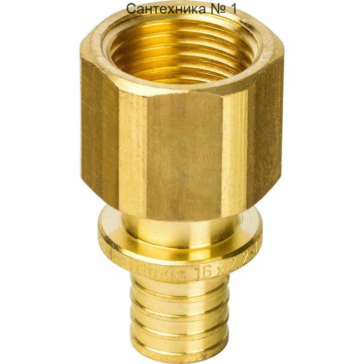 Переходник с внутренней резьбой 16хG 1/2 для труб из сшитого полиэтилена STOUT