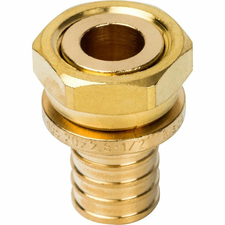 Переходник с накидной гайкой 20хG 1/2 для труб из сшитого полиэтилена STOUT