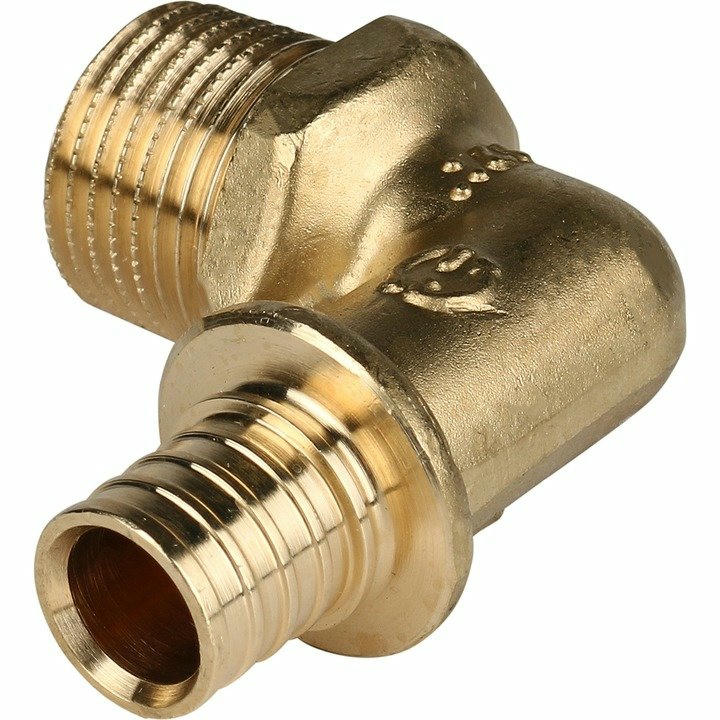 Угольник-переходник с наружной резьбой 16хR 1/2" для труб из сшитого полиэтилена STOUT