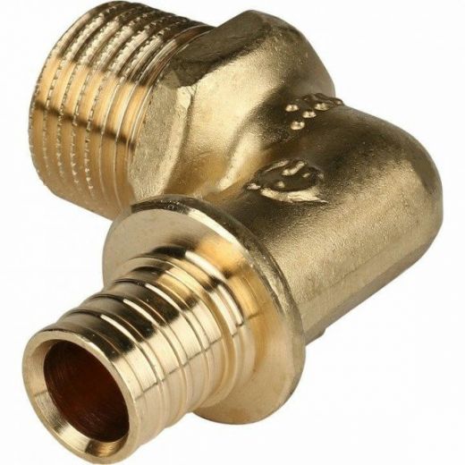 Угольник-переходник с наружной резьбой 16хR 1/2" для труб из сшитого полиэтилена STOUT