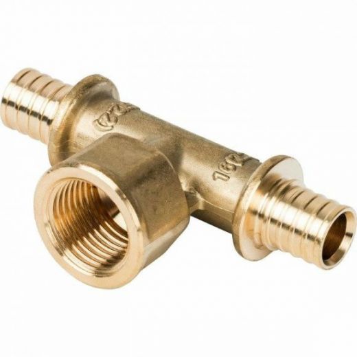 Тройник-переходник с внутренней резьбой 16хR 1/2" для труб из сшитого полиэтилена STOUT