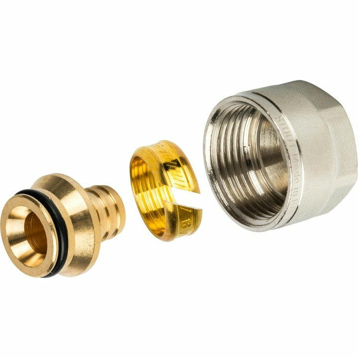Фитинг компрессионный для труб PE-х 16х2,0х3/4" STOUT