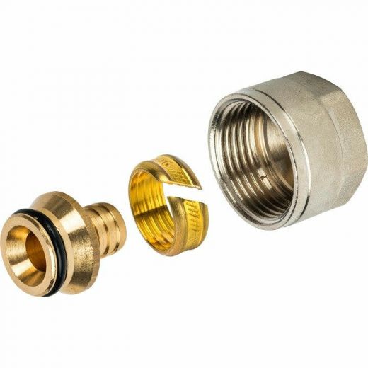 Фитинг компрессионный для труб PE-х 16х2,2х3/4" STOUT