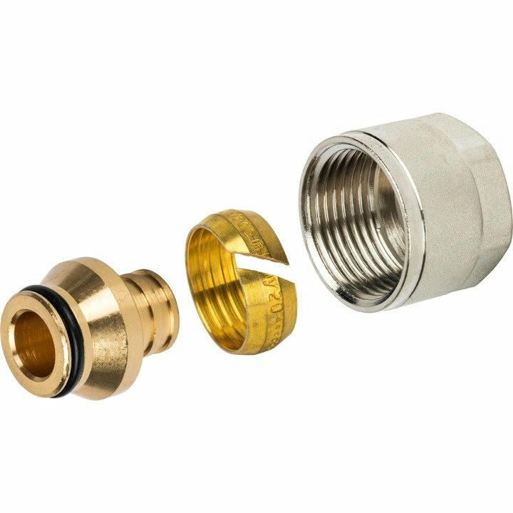 Фитинг компрессионный для труб PE-х 20х2,8х3/4" STOUT