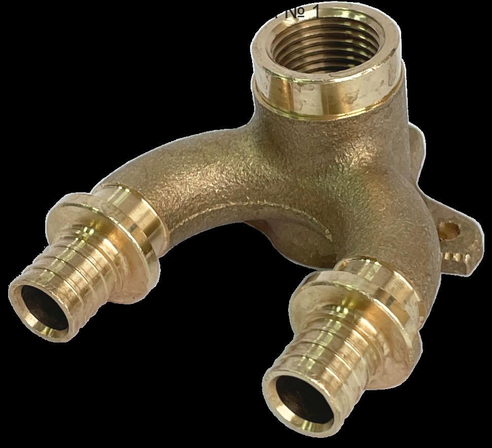 Угольник настенный проточный 16x1/2" для труб из сшитого полиэтилена, бронза STOUT