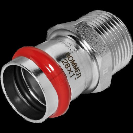 Переходник НР 28х1" из нержавеющей стали ROMMER