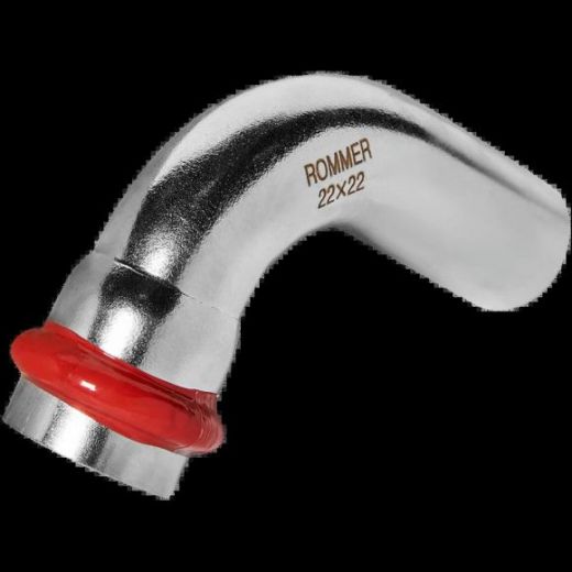 Угольник однораструбный 90° НПр 22 из нержавеющей стали ROMMER