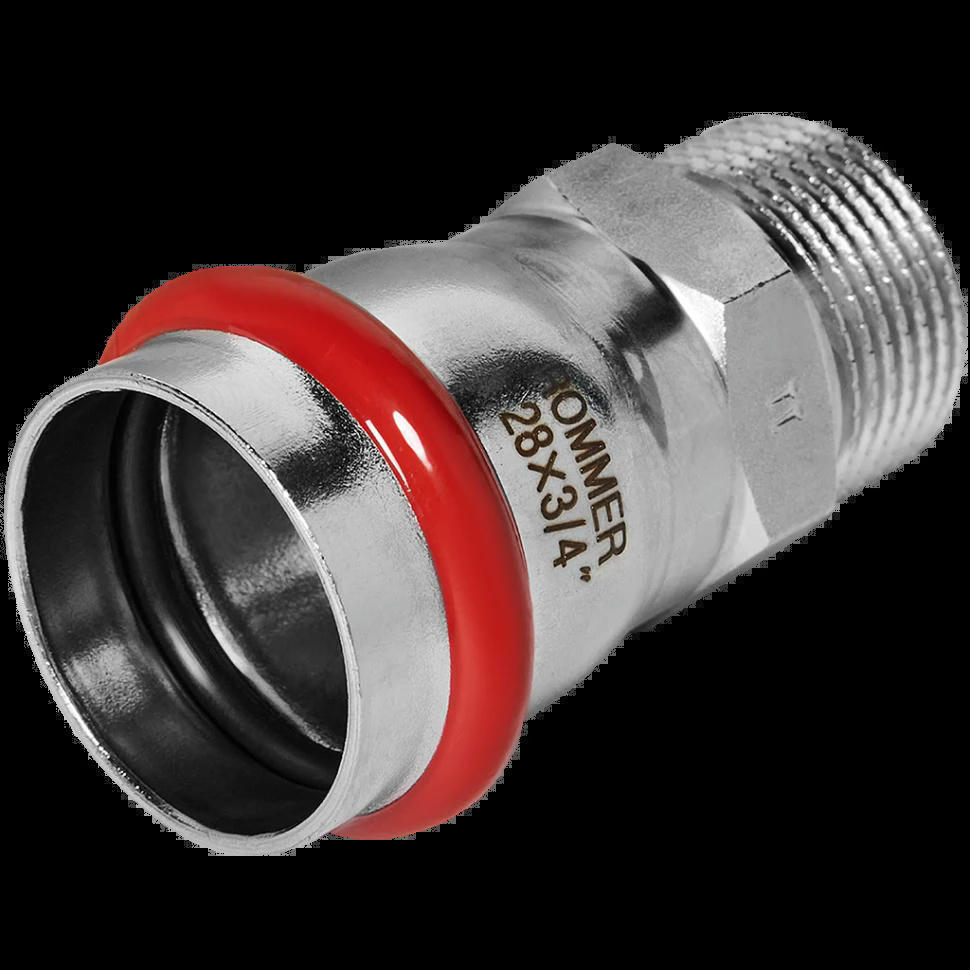 Переходник НР 28х3/4 из нержавеющей стали ROMMER