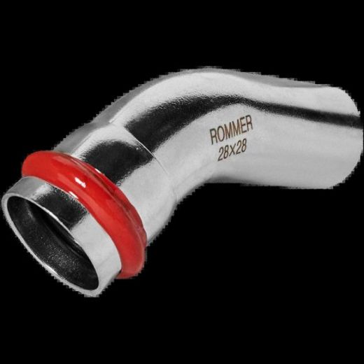 Угольник однораструбный 45° НПр 28 из нержавеющей стали ROMMER