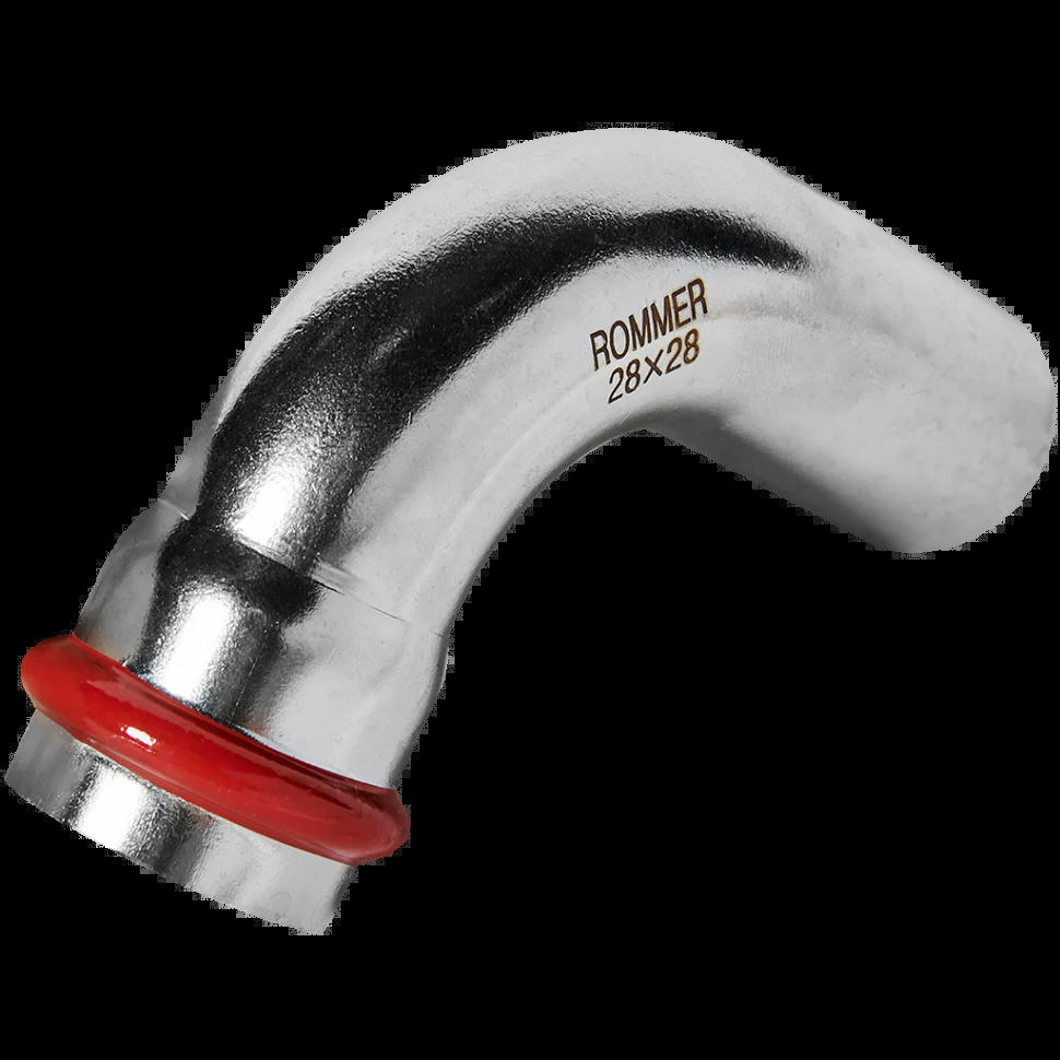 Угольник однораструбный 90° НПр 28 из нержавеющей стали ROMMER