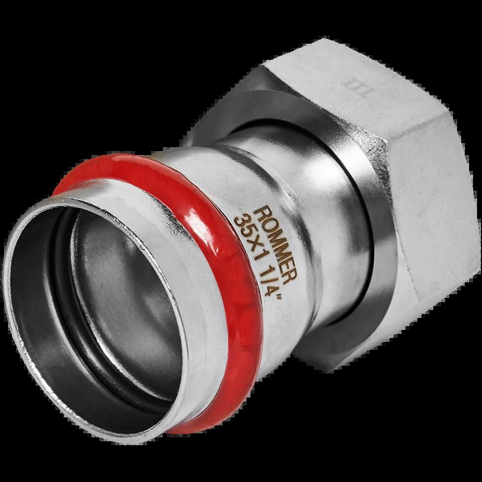 Переходник с накидной гайкой ВР 35х1 1/4 из нержавеющей стали ROMMER