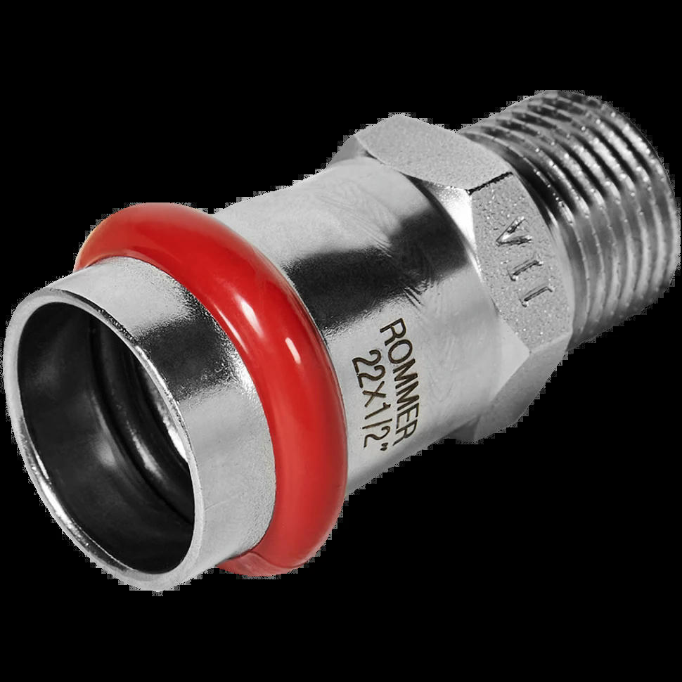 Переходник НР 22х1/2 из нержавеющей стали ROMMER