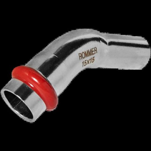 Угольник однораструбный 45° НПр 15 из нержавеющей стали ROMMER