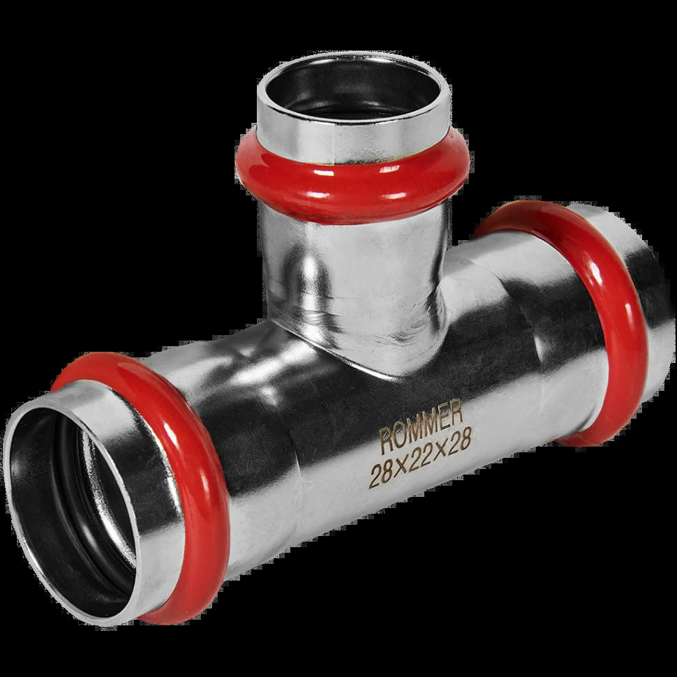 Тройник переходной ВПр 28х22х28 из нержавеющей стали ROMMER