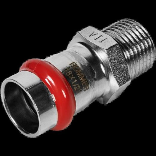 Переходник НР 18х1/2 из нержавеющей стали ROMMER