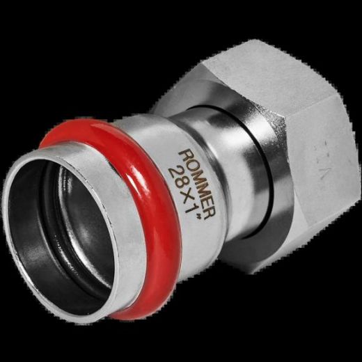 Переходник с накидной гайкой ВР 28х1" из нержавеющей стали ROMMER