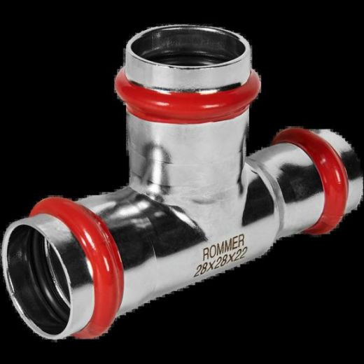 Тройник переходной ВПр 28х28х22 из нержавеющей стали ROMMER