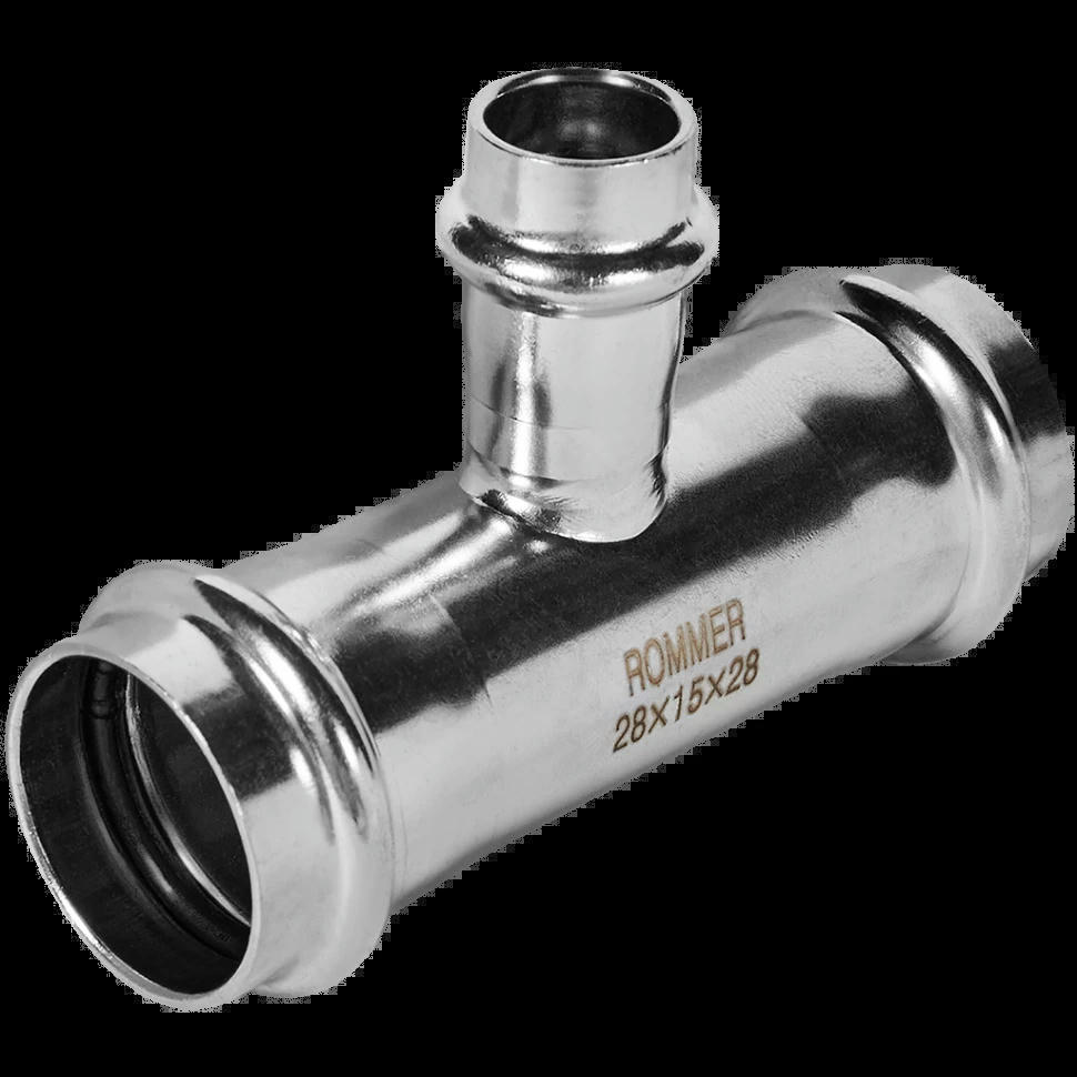 Тройник переходной ВПр 28х15х28 из нержавеющей стали ROMMER