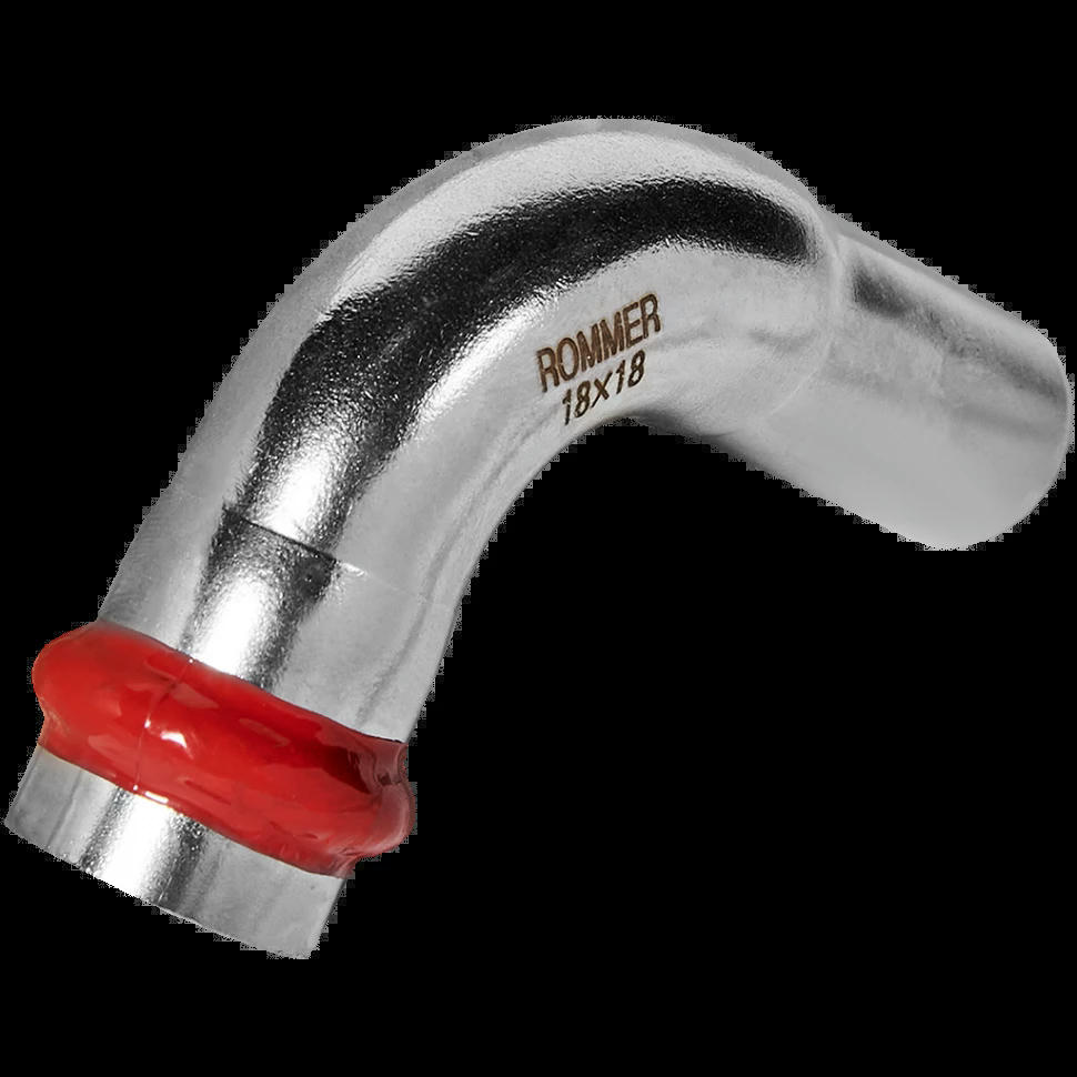 Угольник однораструбный 90° НПр 18 из нержавеющей стали ROMMER