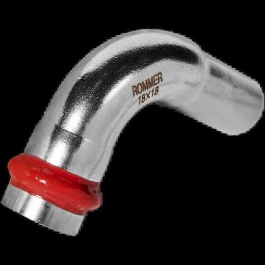 Угольник однораструбный 90° НПр 18 из нержавеющей стали ROMMER